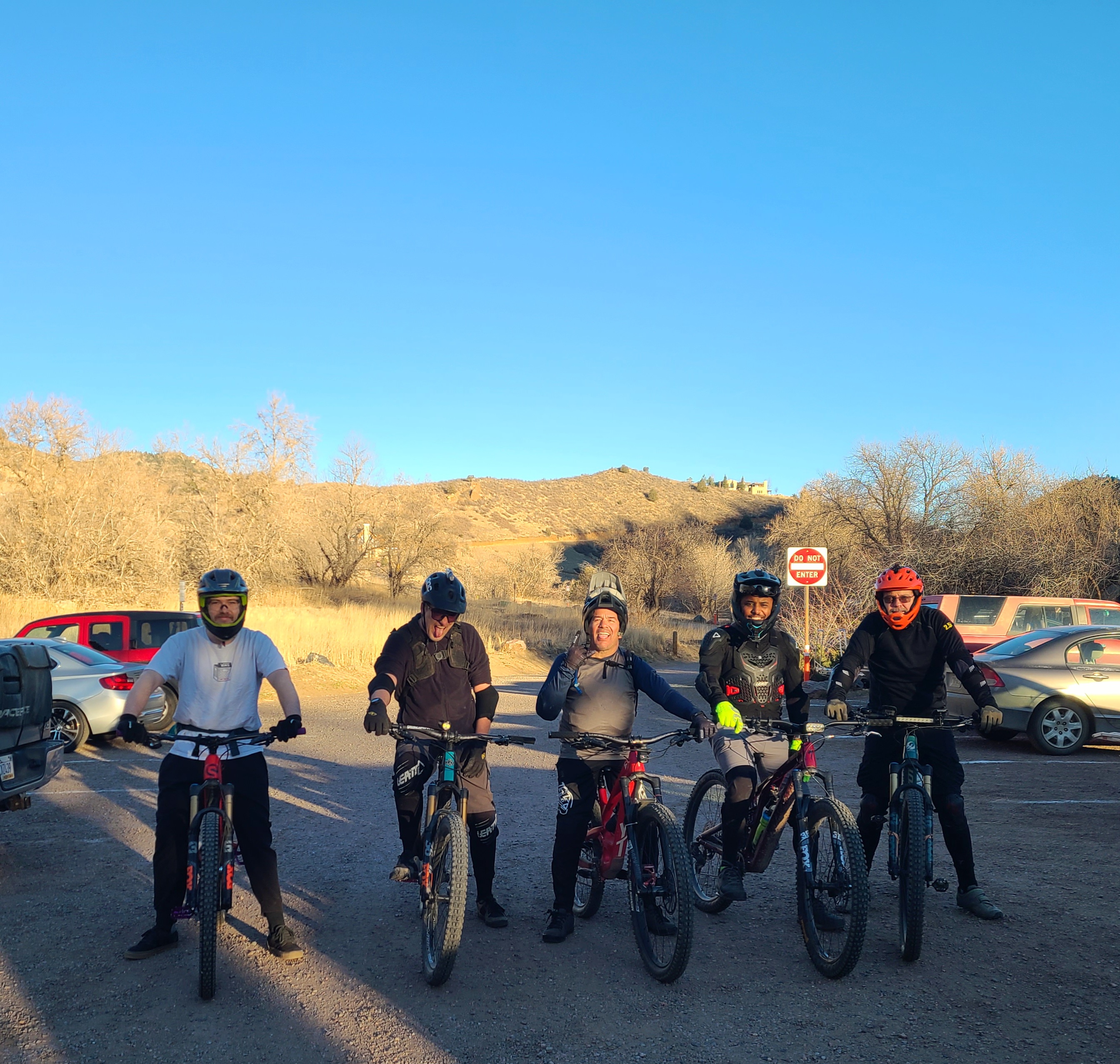 Mountain bikers riding in colorado